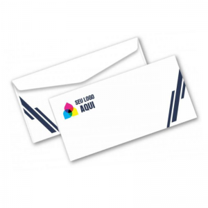 Envelope Personalizado Ofício Papel Offset 90g/m² 114x229 mm Impressão colorida externa  Colado 